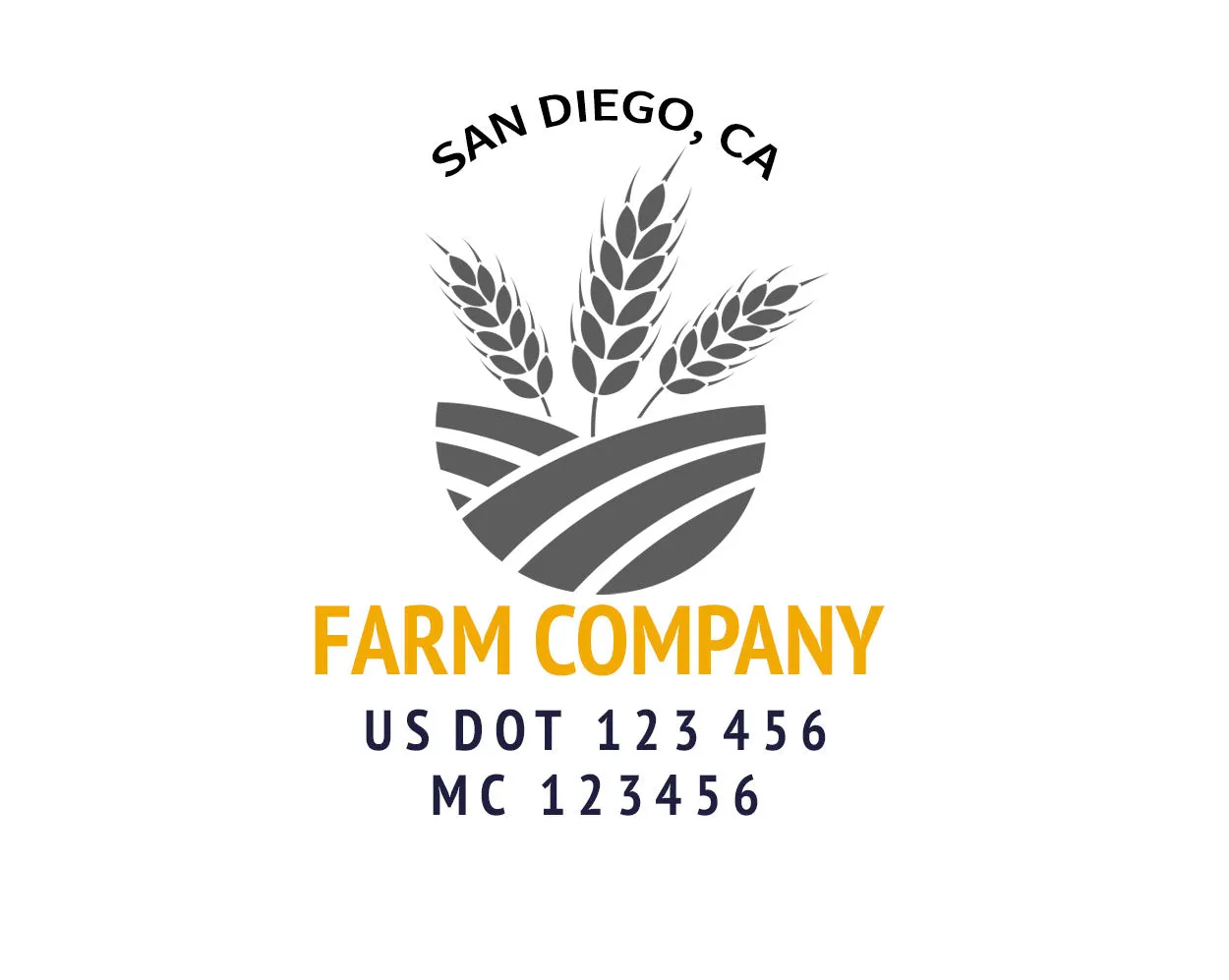 Farm Company Name Truck Decal (USDOT), 2 Pack