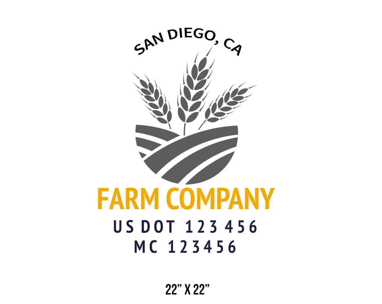 Farm Company Name Truck Decal (USDOT), 2 Pack