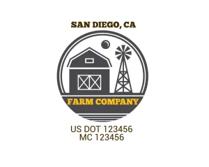Farm Company Name Truck Decal (USDOT), 2 Pack