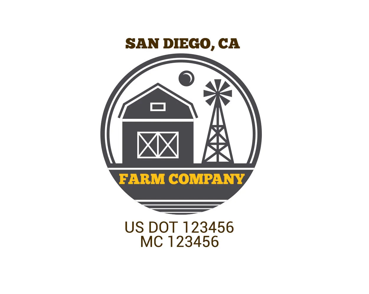 Farm Company Name Truck Decal (USDOT), 2 Pack