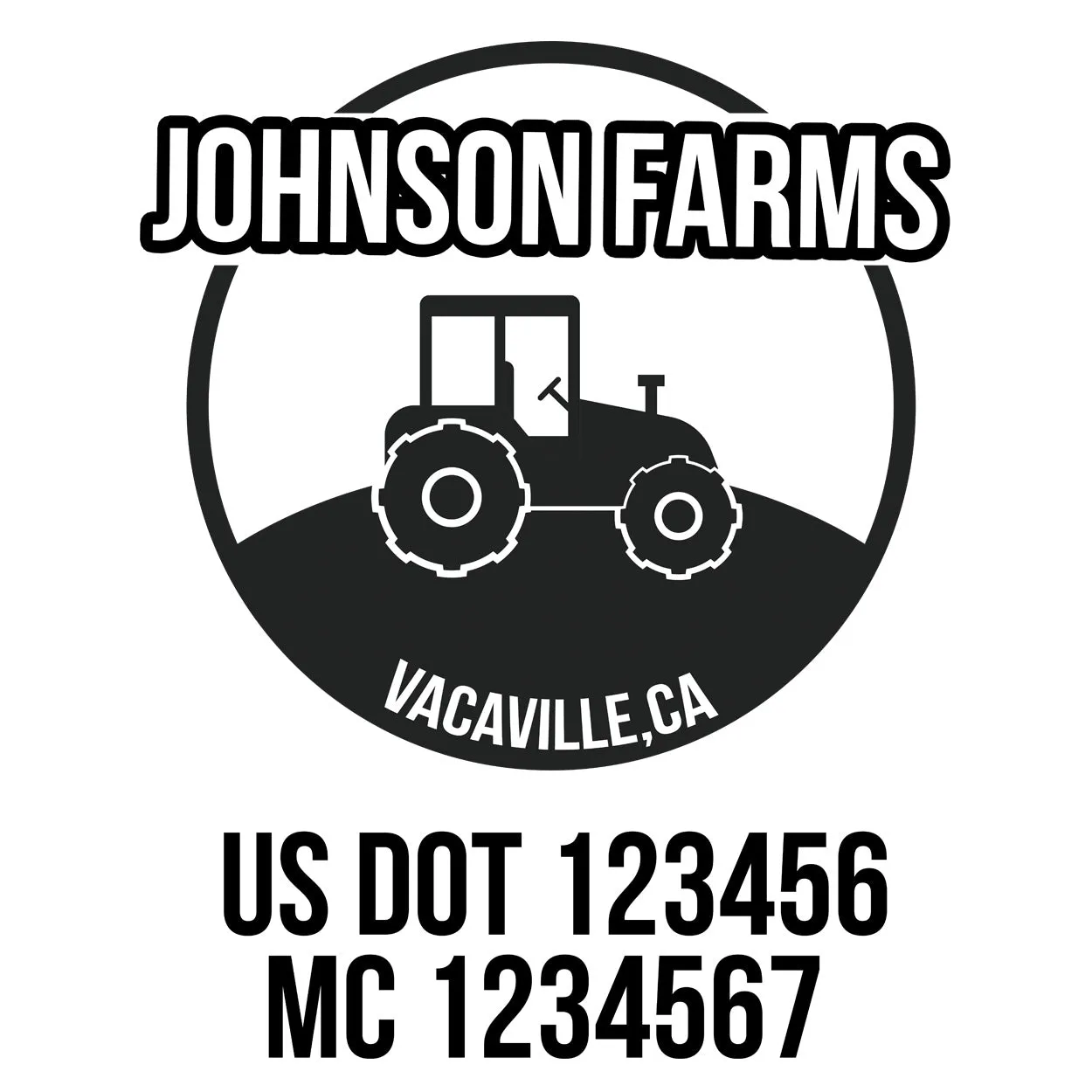 Farm Company Name Truck Decal (USDOT), 2 Pack
