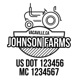 Farm Company Name Truck Decal (USDOT), 2 Pack