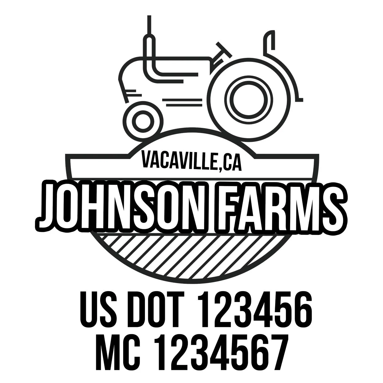 Farm Company Name Truck Decal (USDOT), 2 Pack