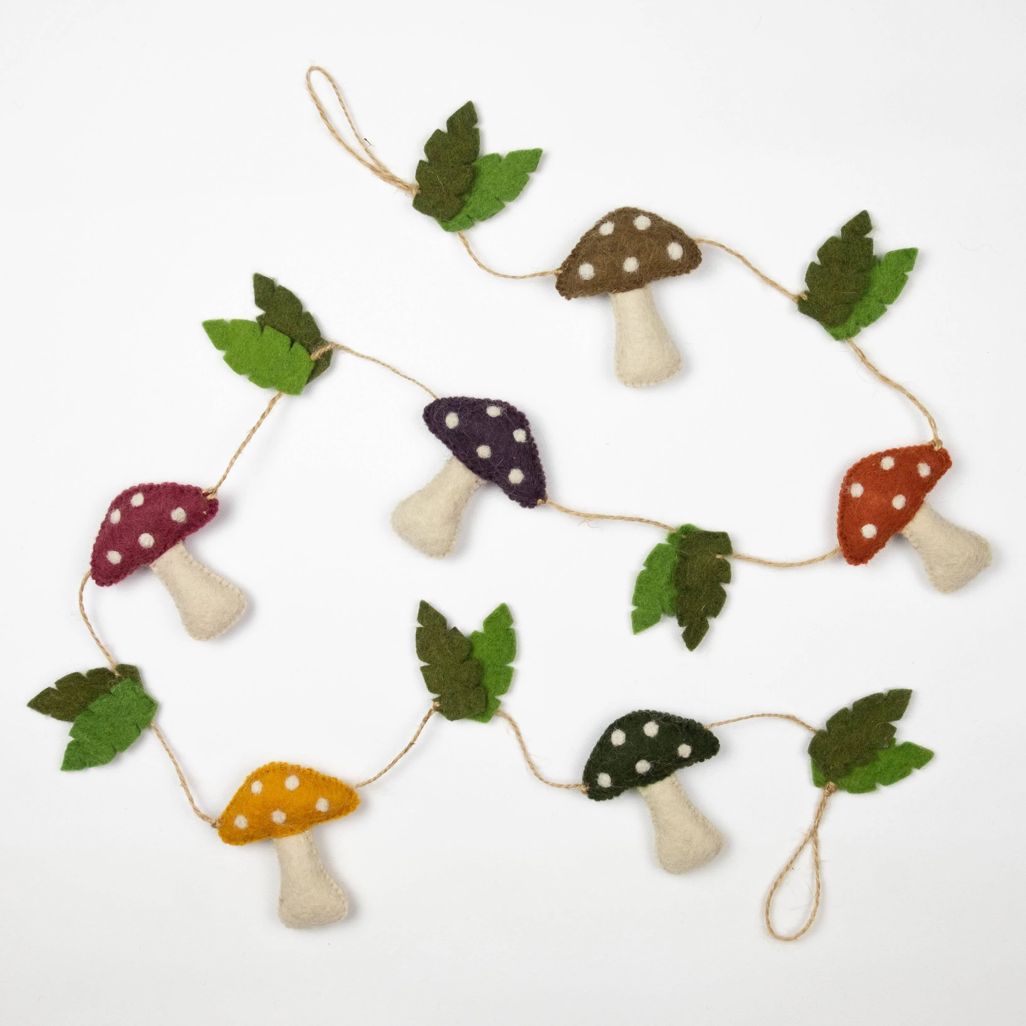 Felt Multi-Color Mushroom Garland