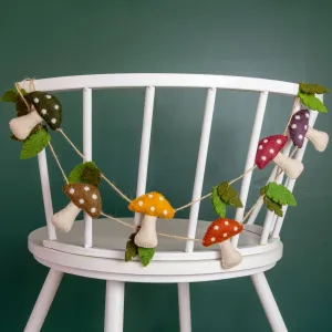 Felt Multi-Color Mushroom Garland