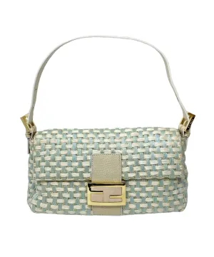 Fendi Baby Blue Braided Baguette Bag