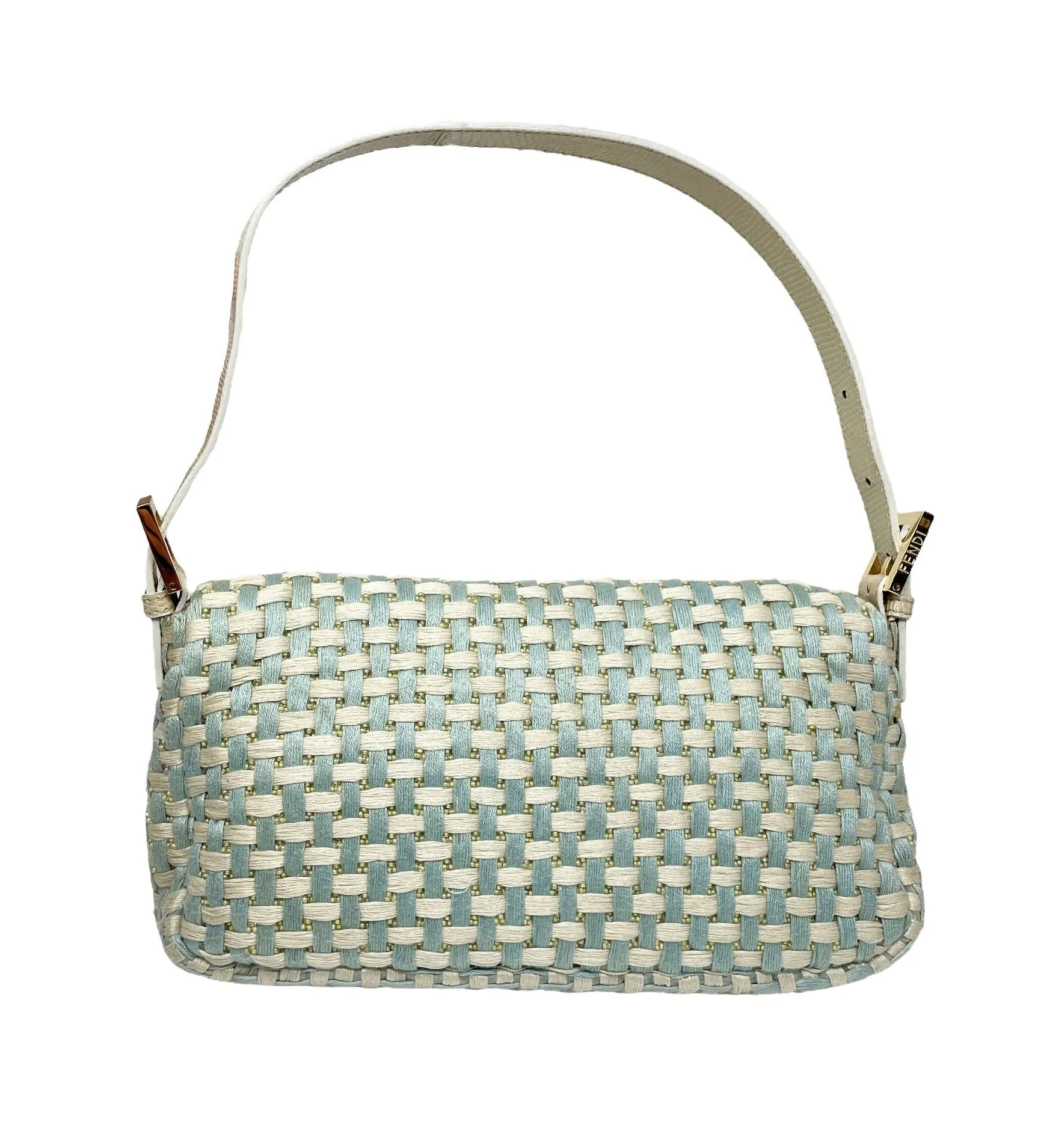 Fendi Baby Blue Braided Baguette Bag
