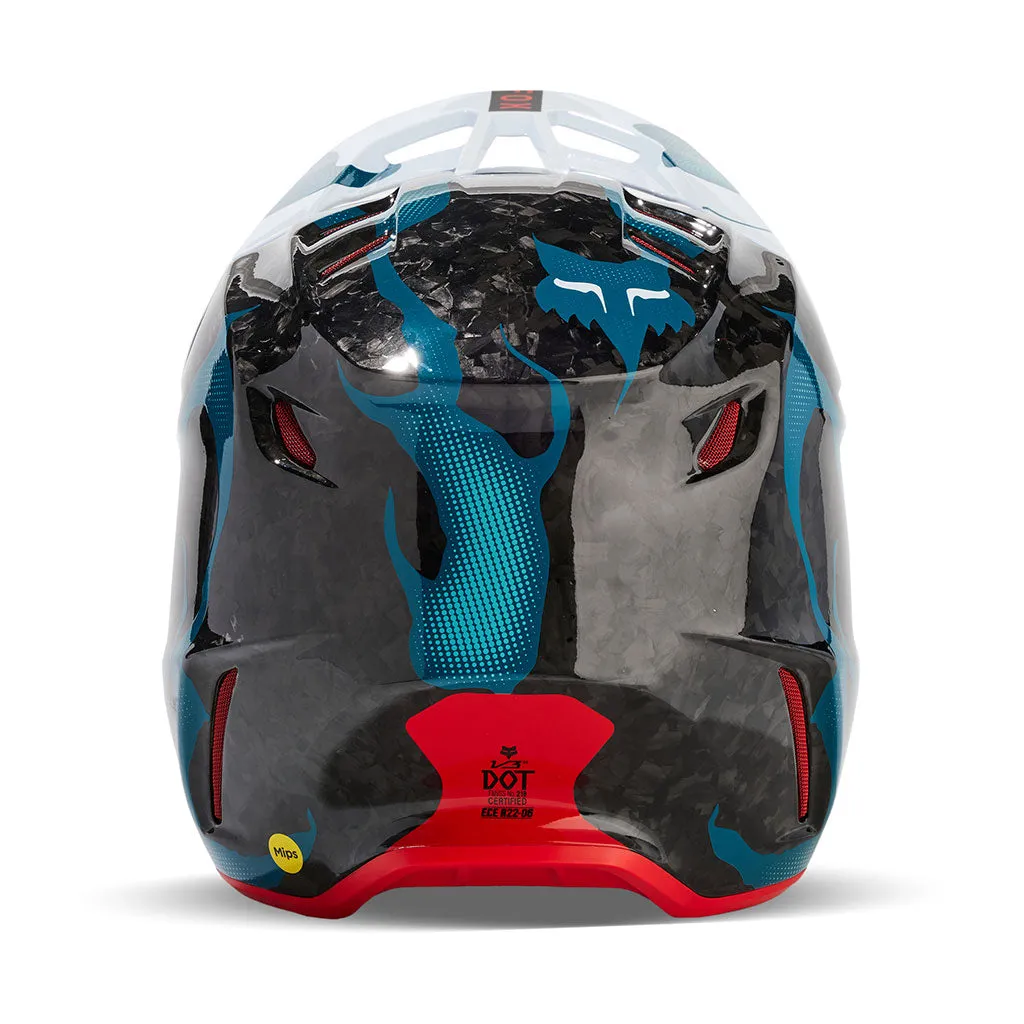 Fox - 2024 V3RS Withered Carbon/Blue Helmet