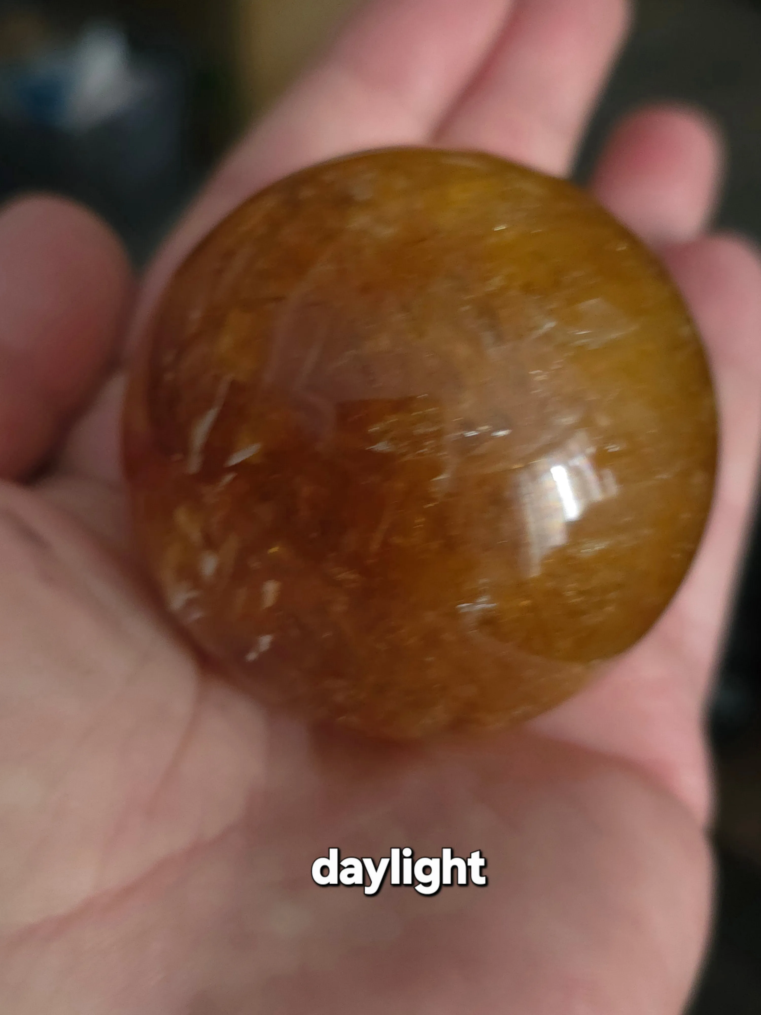 FS-7 Three Color Yellow Fluorite Sphere