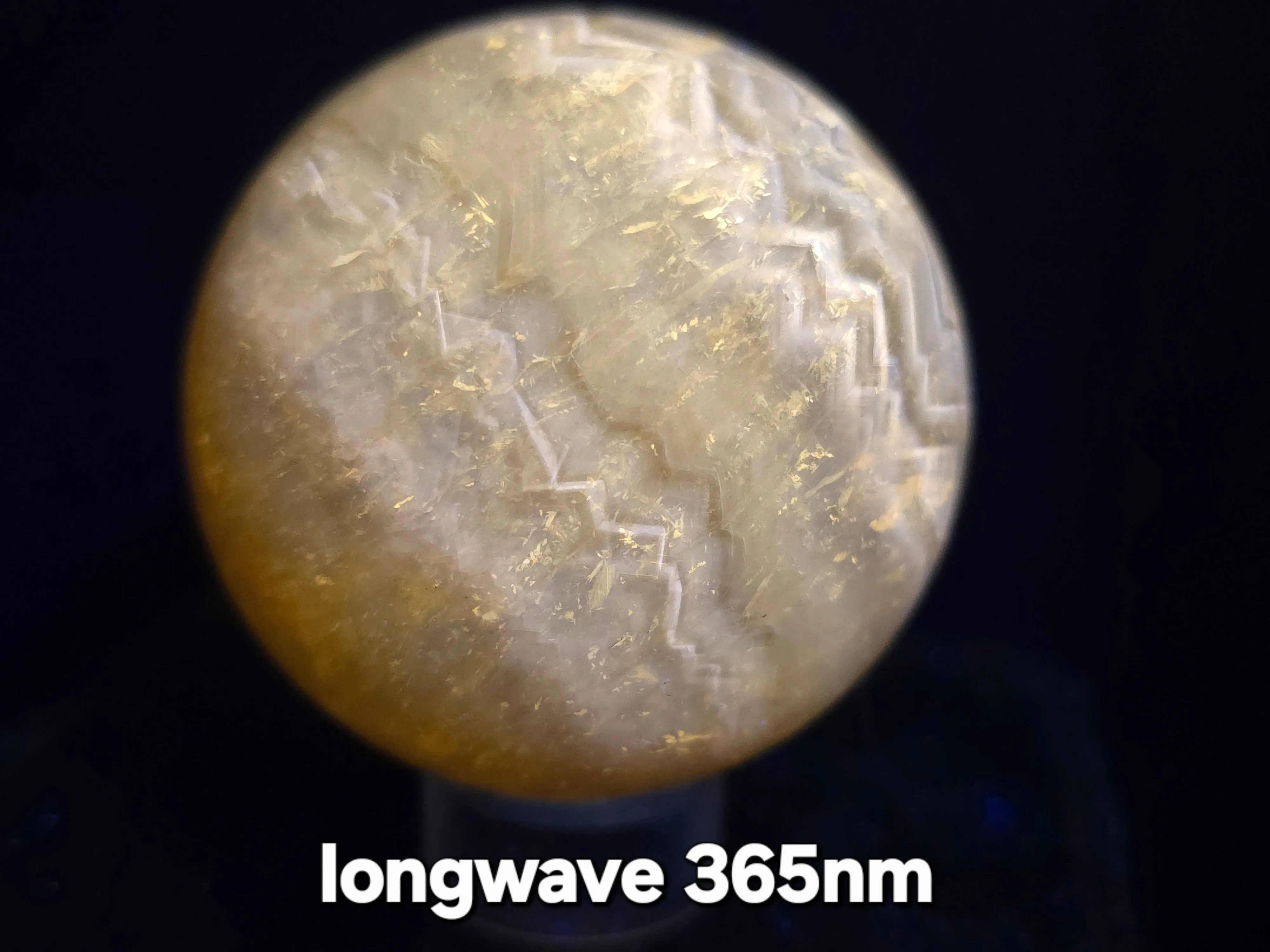 FS-7 Three Color Yellow Fluorite Sphere