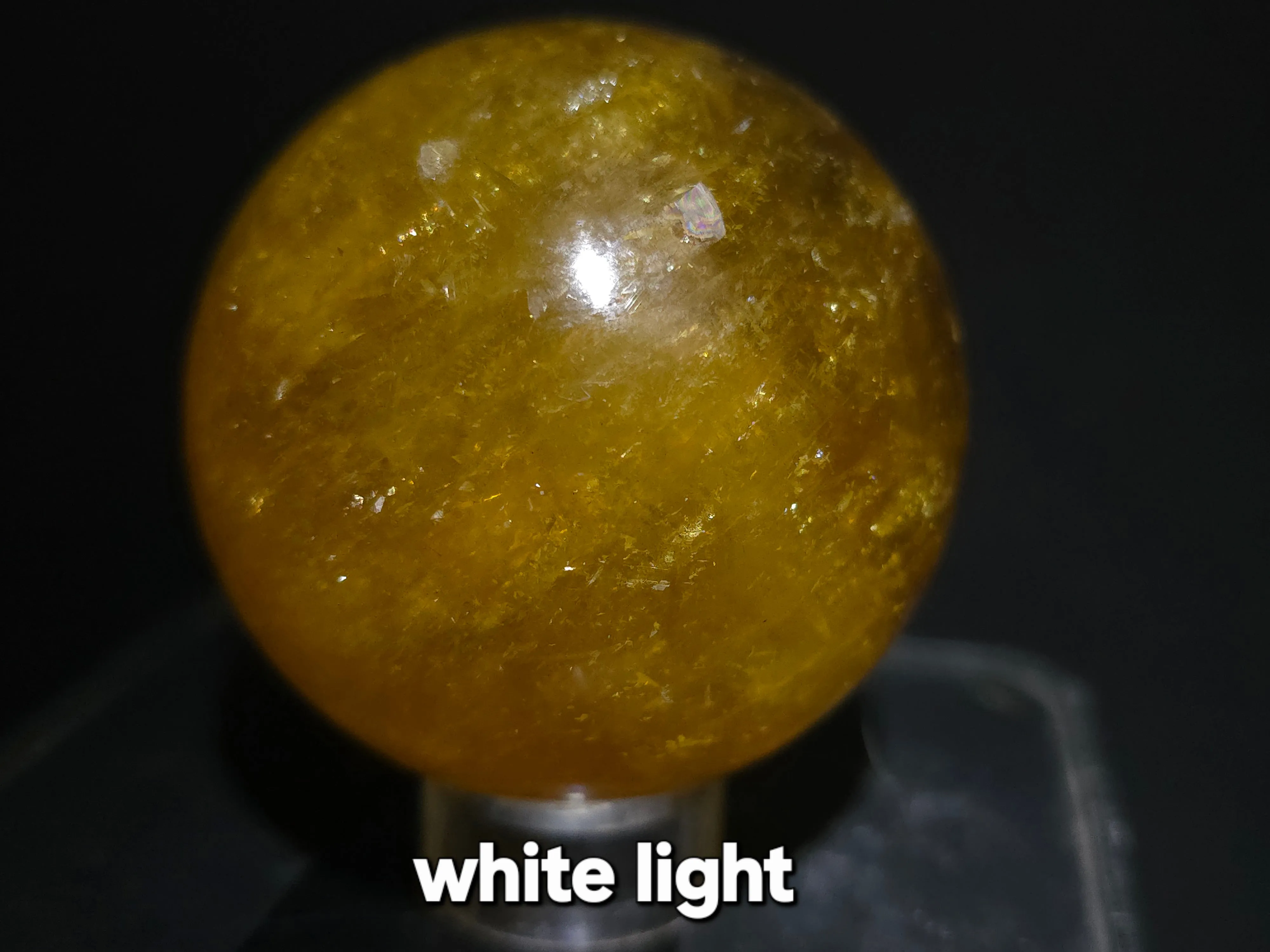 FS-7 Three Color Yellow Fluorite Sphere