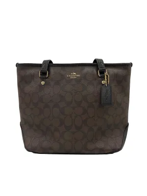 Gallery Tote In Signature Canvas Brown Black