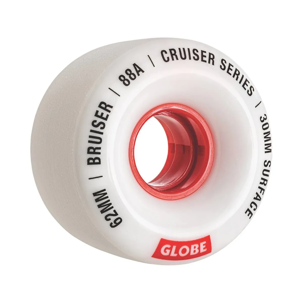 Globe Bruiser 88A 55MM/58MM/62MM White/Red Skateboard Wheels