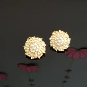 Gold Plated Big Kundan Studs