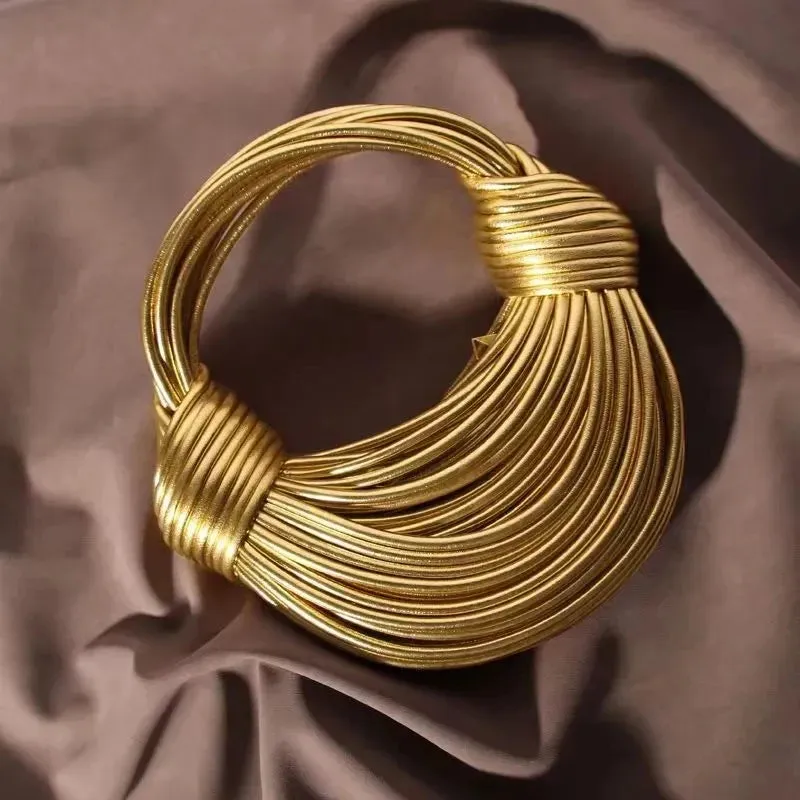 Gold/Silver Handwoven Knot Bag