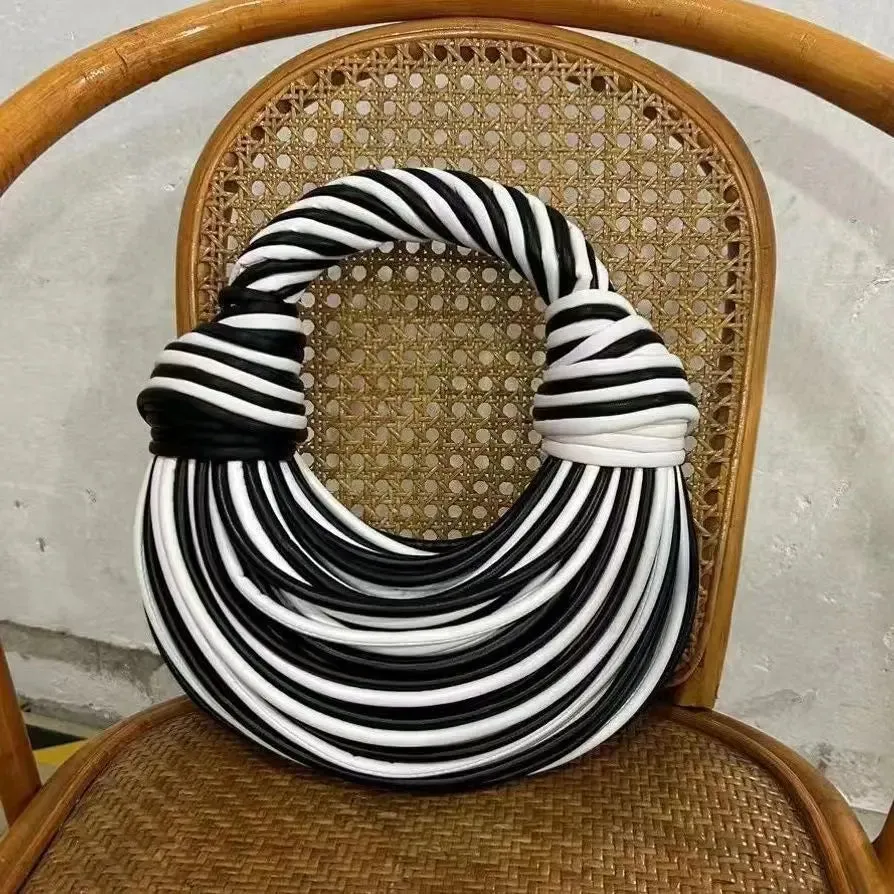 Gold/Silver Handwoven Knot Bag