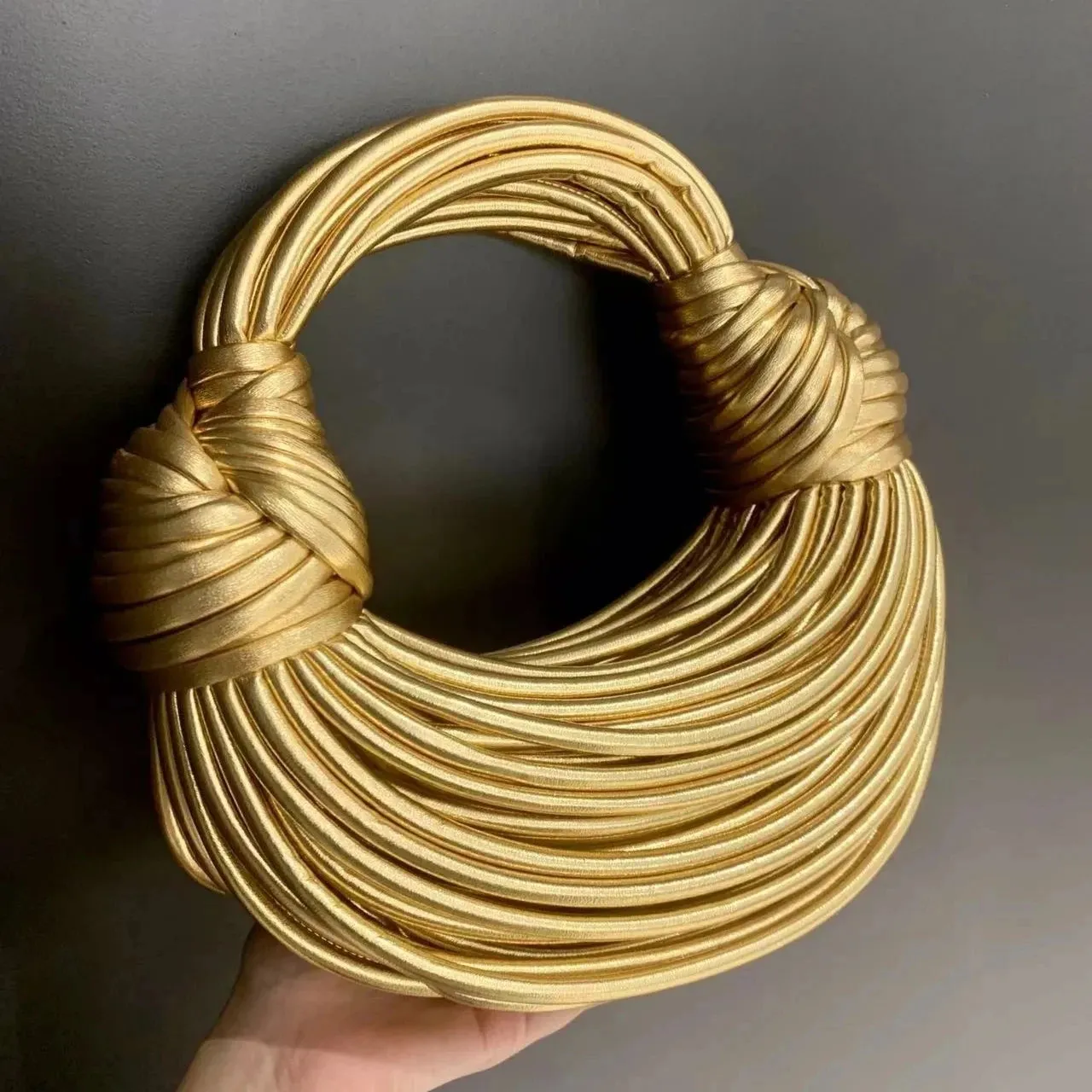 Gold/Silver Handwoven Knot Bag