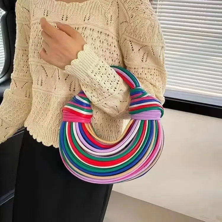 Gold/Silver Handwoven Knot Bag
