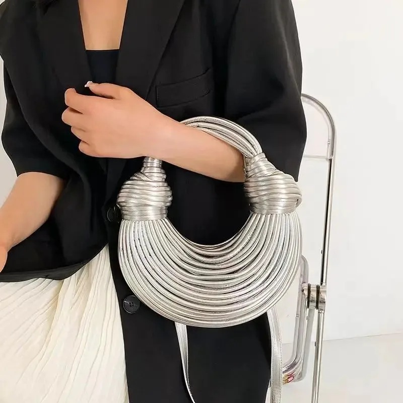 Gold/Silver Handwoven Knot Bag