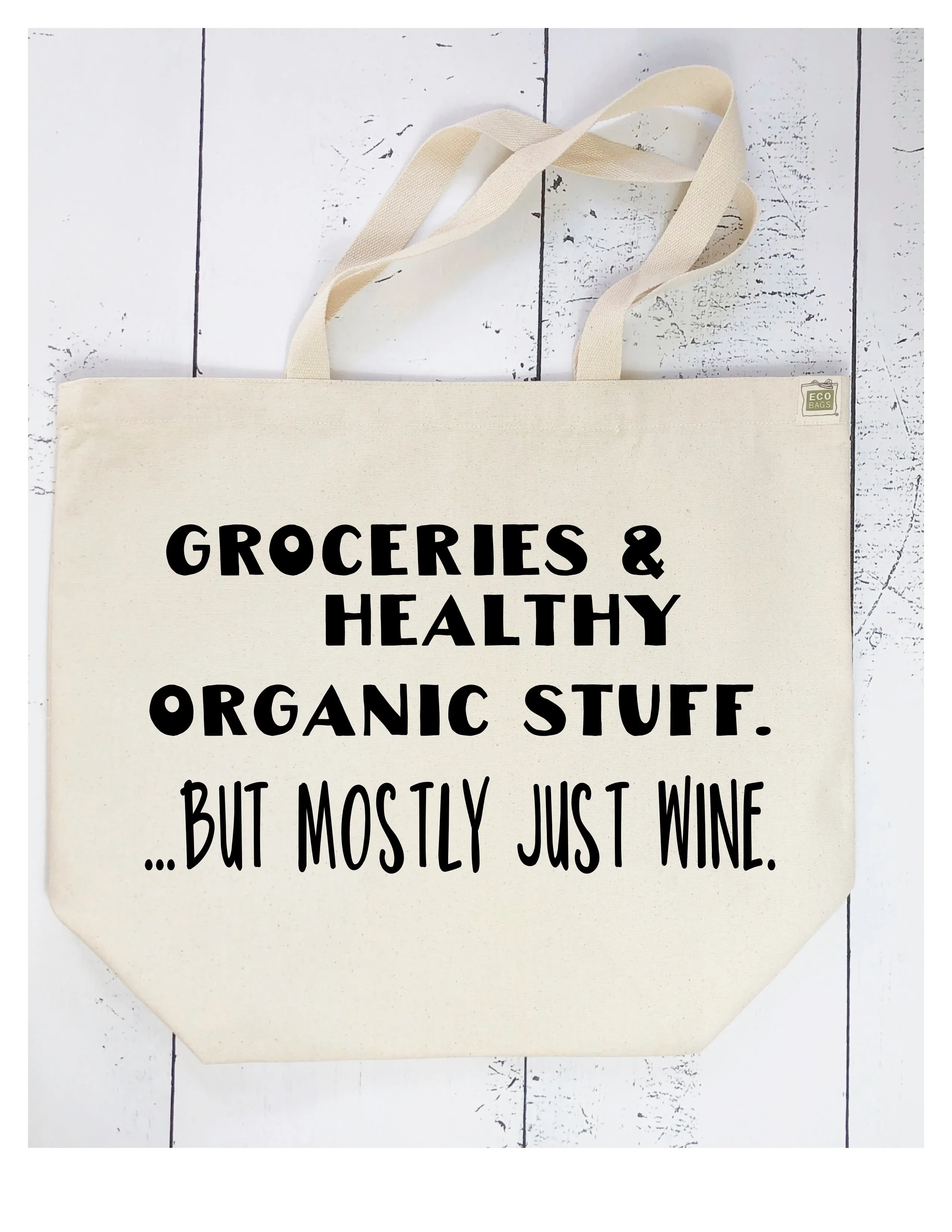groceries and wine - tote bag