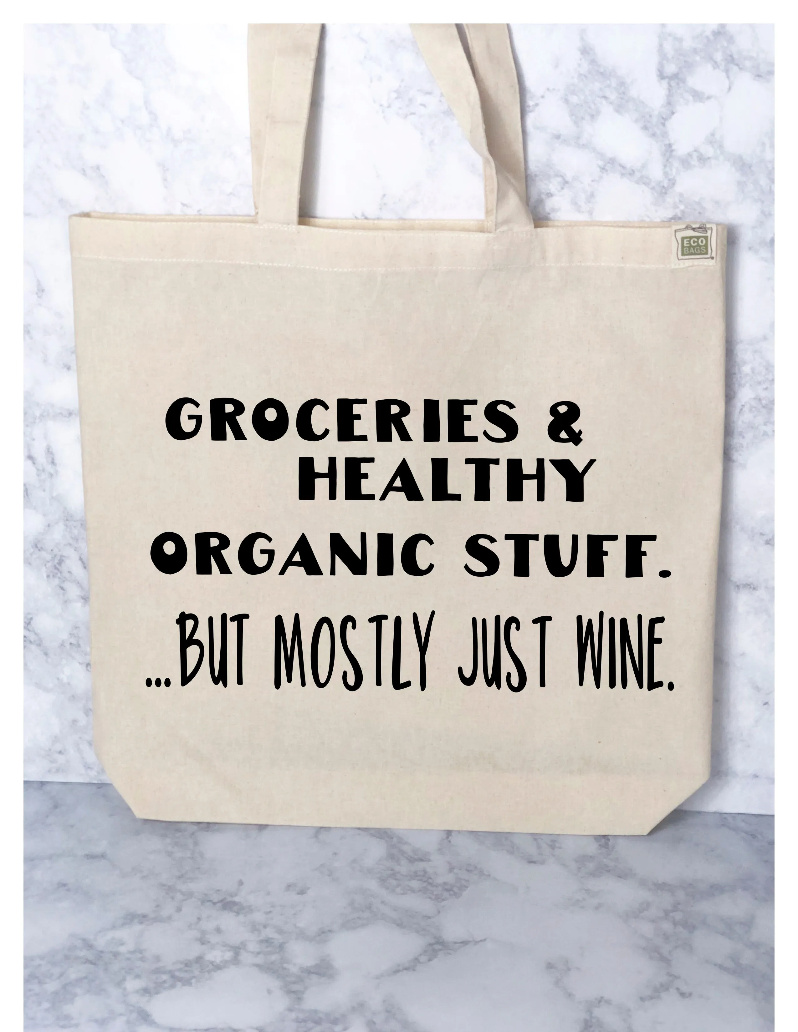 groceries and wine - tote bag