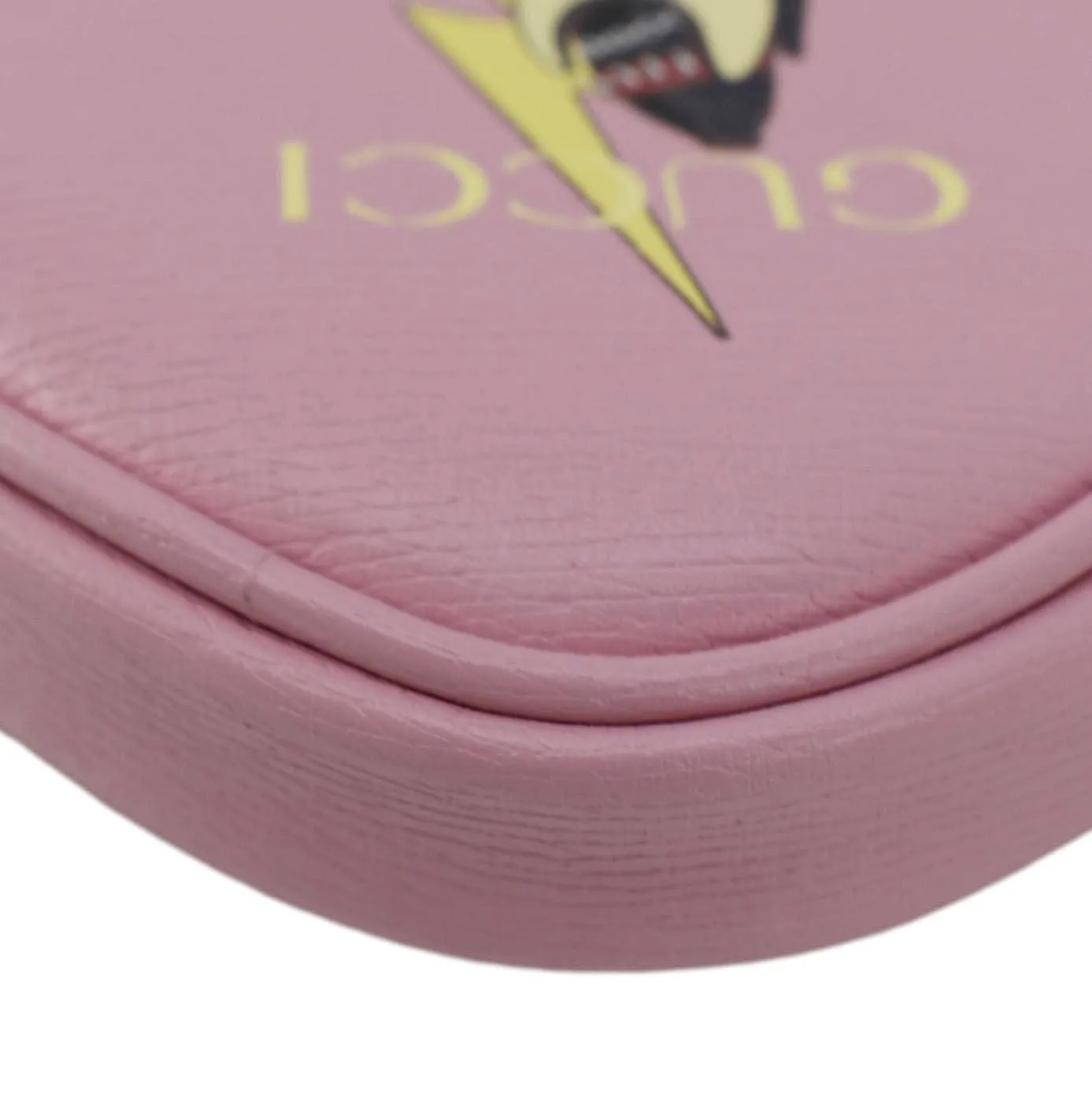 Gucci Bananya Heart Print Leather Coin Case Pink 701062