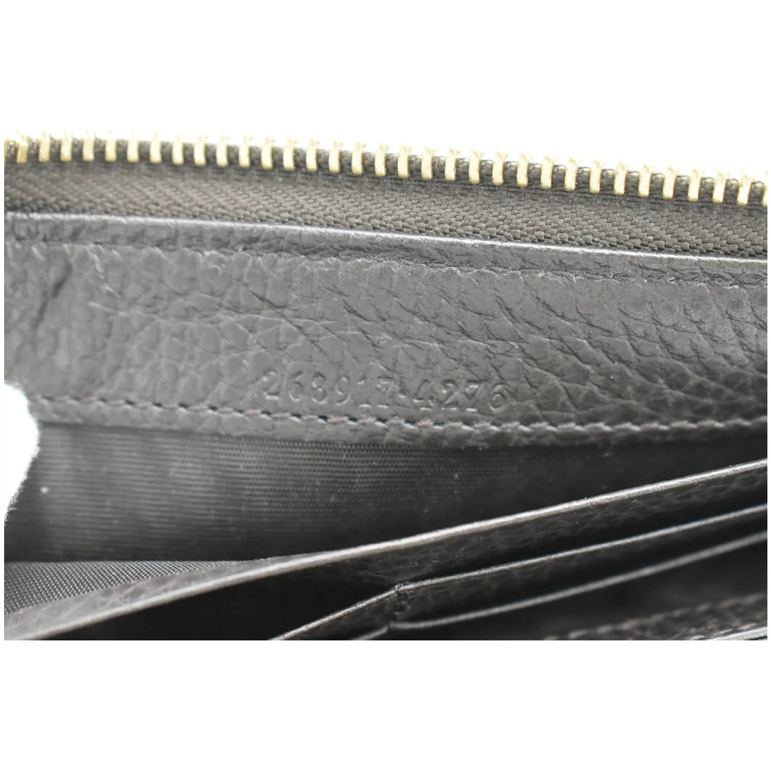 GUCCI Bow Leather Chain Wallet Black 431408
