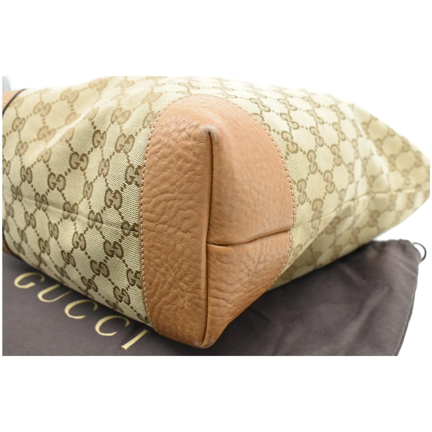 GUCCI Medium Charm GG Canvas Tote Bag Beige 247237