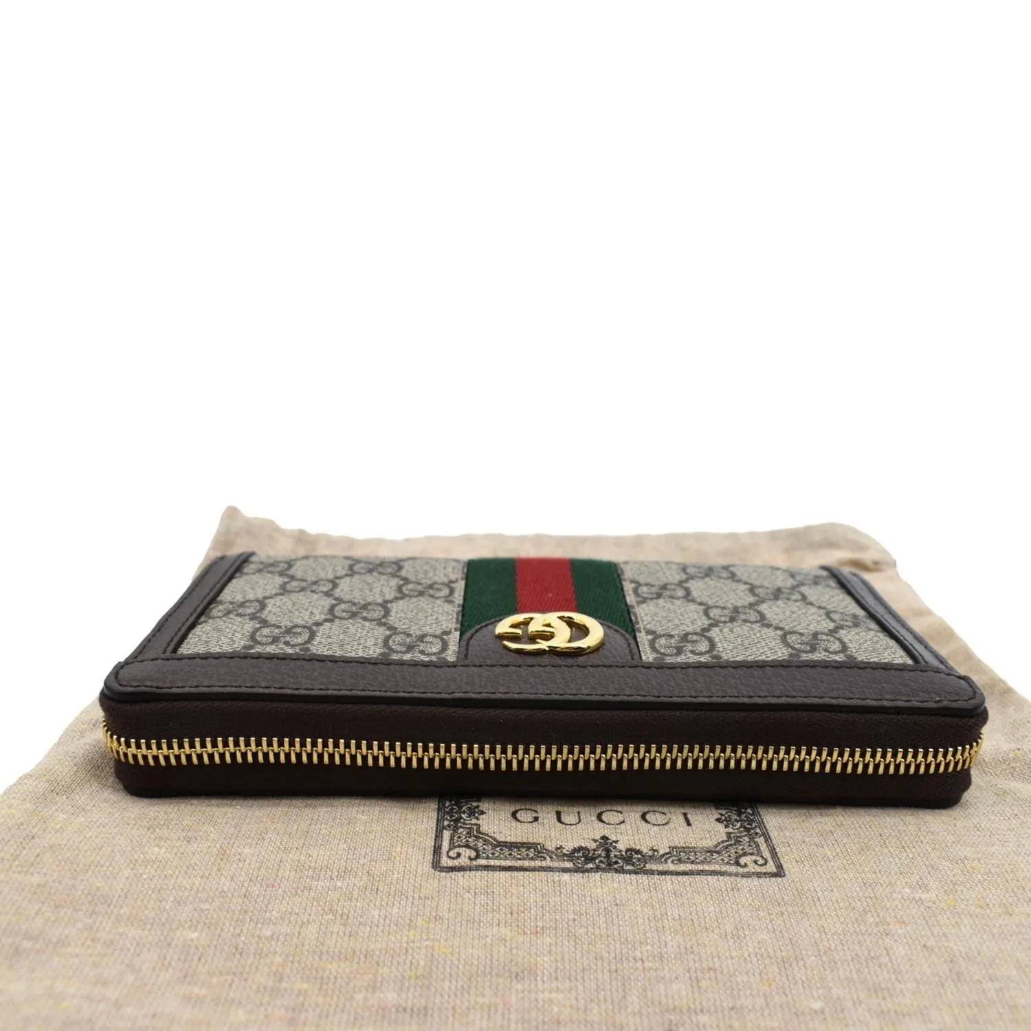 GUCCI Ophidia GG Continental Supreme Canvas Wallet Beige 523153