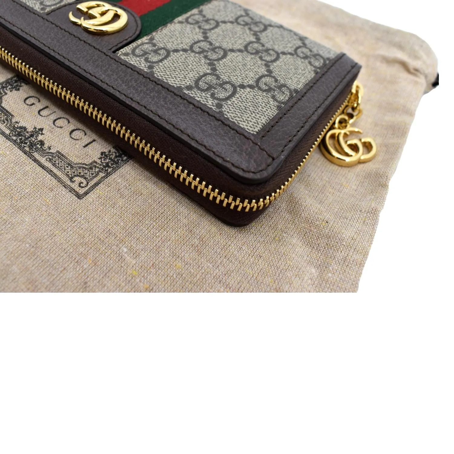 GUCCI Ophidia GG Continental Supreme Canvas Wallet Beige 523153