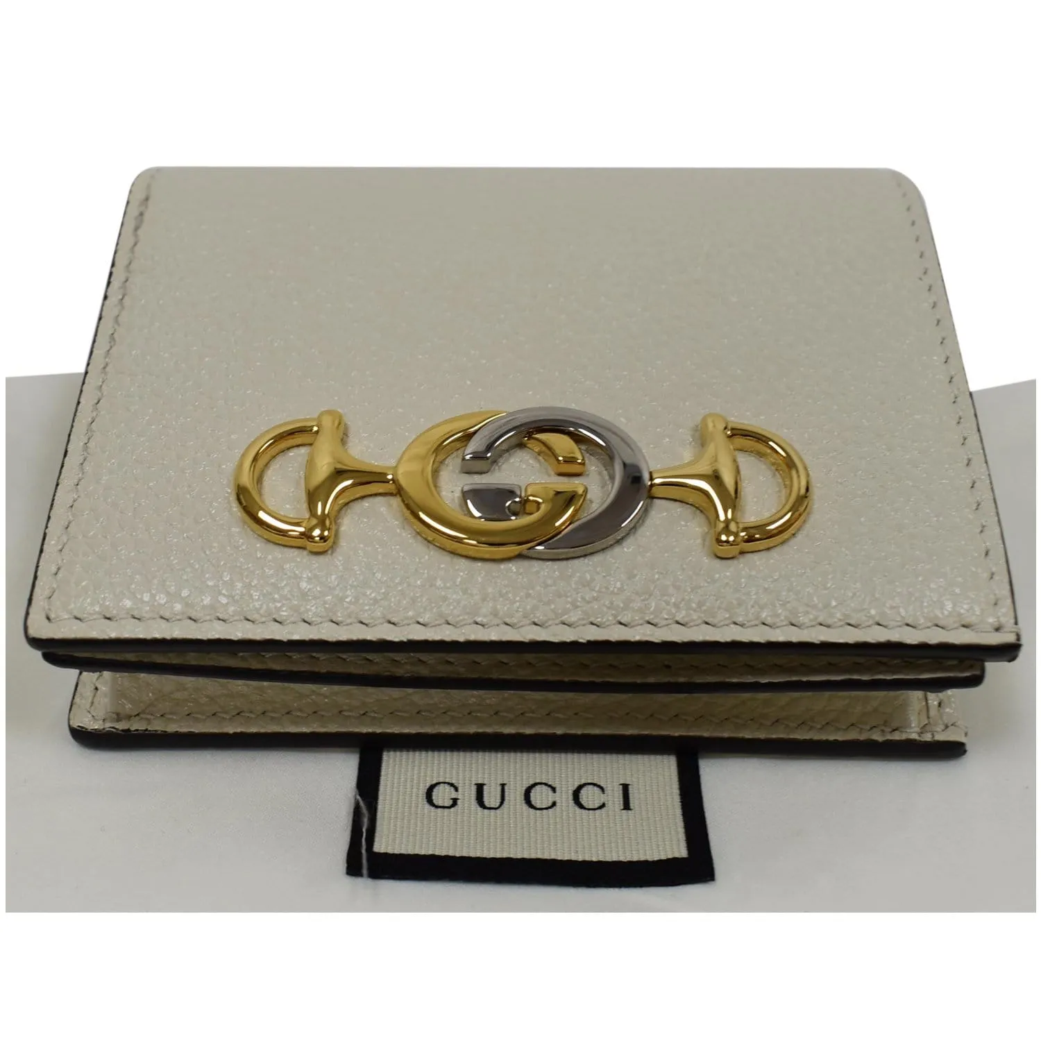 GUCCI Zumi Mini Grainy Leather Chain Wallet Cream 570660 - Final Sale