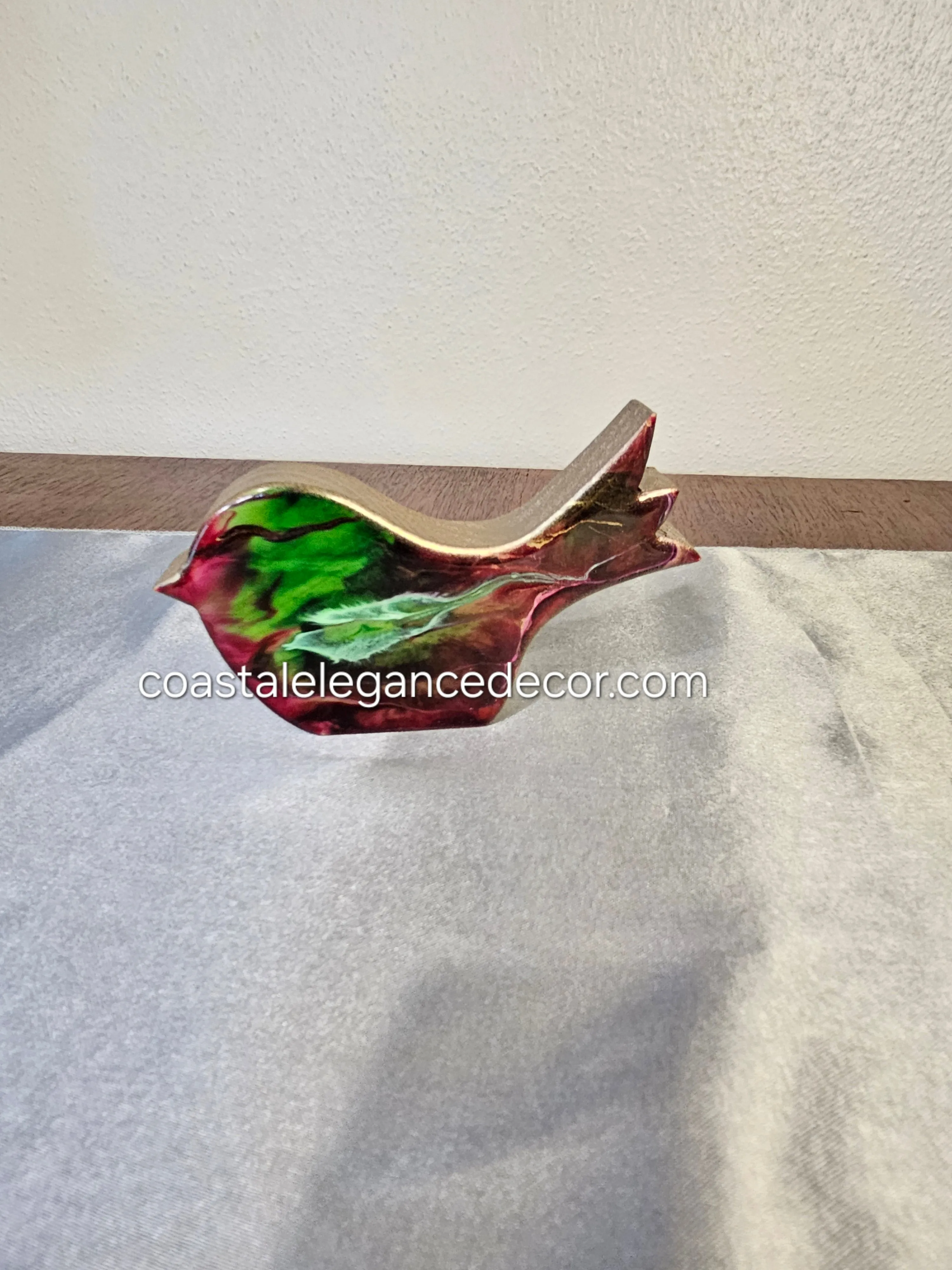 Handmade Birds Chunky Wood and Resin Decorative Figurine Multiple Colors