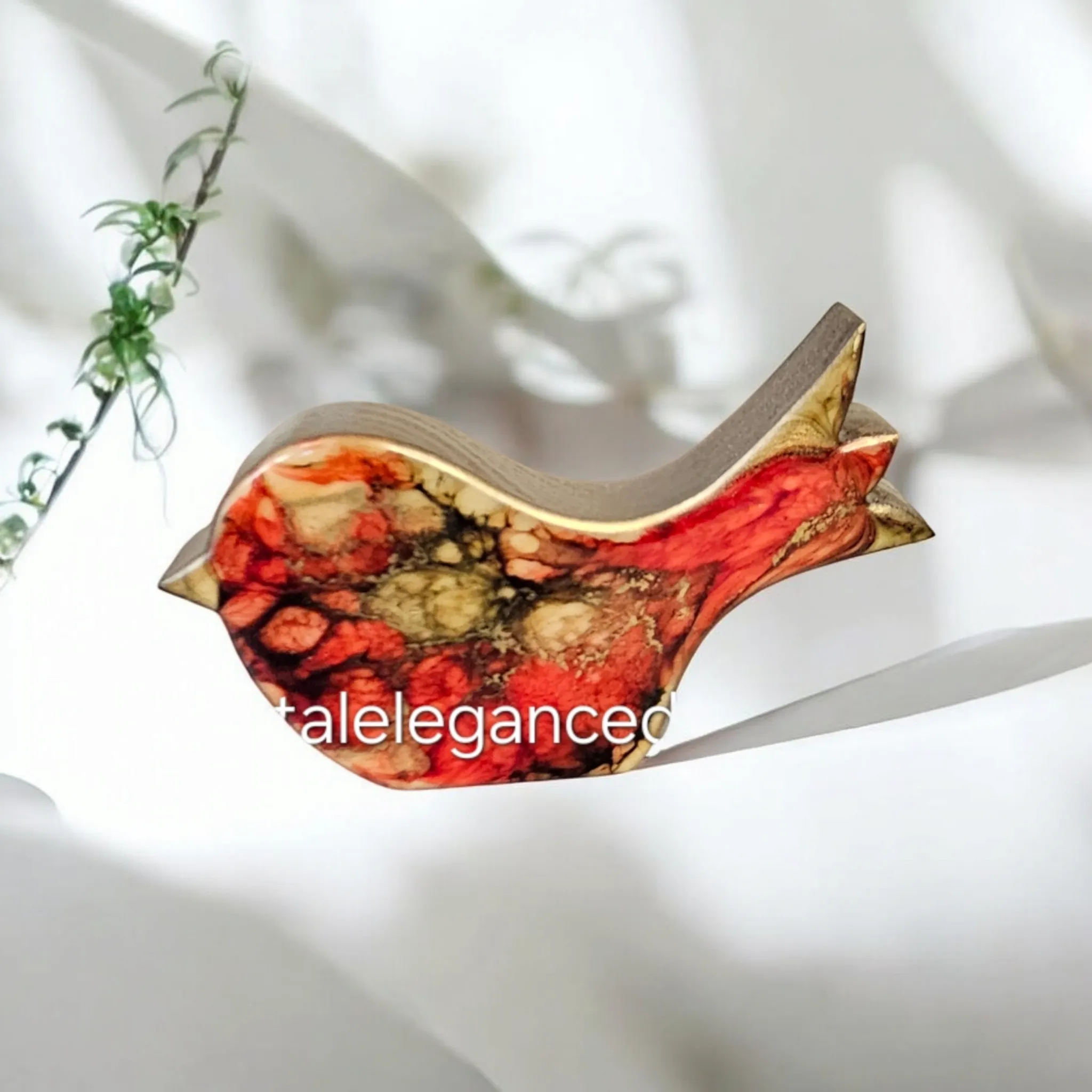 Handmade Birds Chunky Wood and Resin Decorative Figurine Multiple Colors