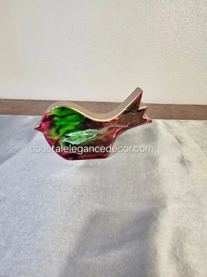 Handmade Birds Chunky Wood and Resin Decorative Figurine Multiple Colors