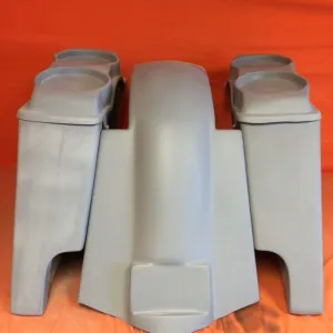 Harley Davidson 4" Extended Stretched Saddlebags   Dual 6.5 Speaker Lids & Replacement Fender 89 - 08