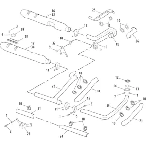 Harley-Davidson® Rear Header Exhaust Pipe - Touring