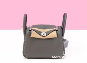 Hermes Mini Lindy 20 Gris Meyer Clemence Palladium Hardware