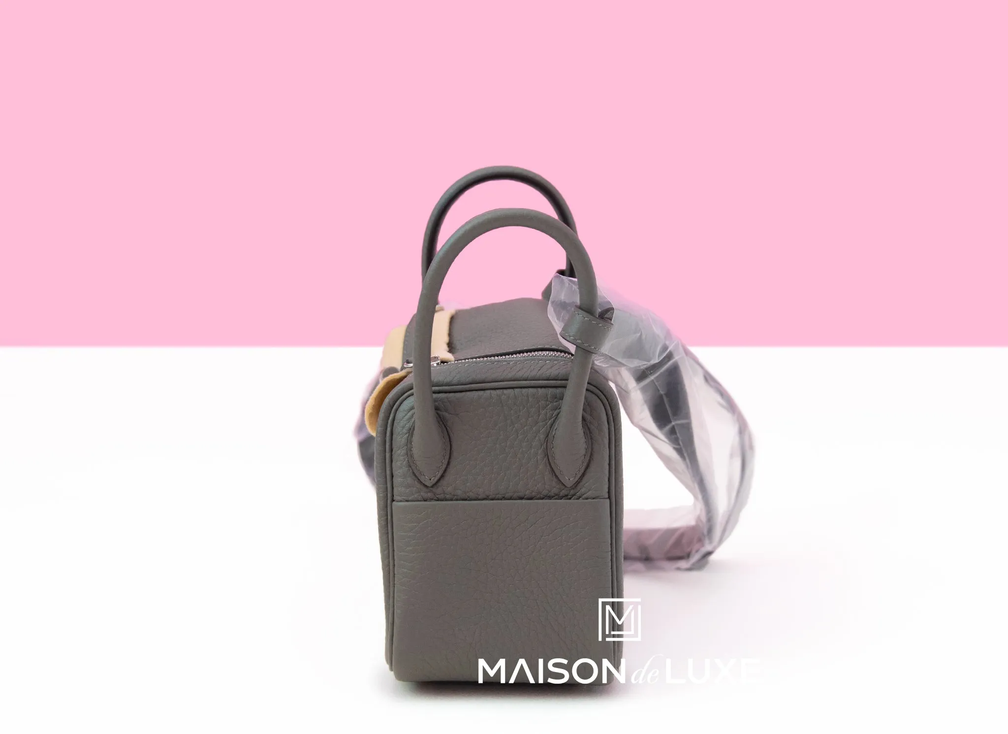 Hermes Mini Lindy 20 Gris Meyer Clemence Palladium Hardware