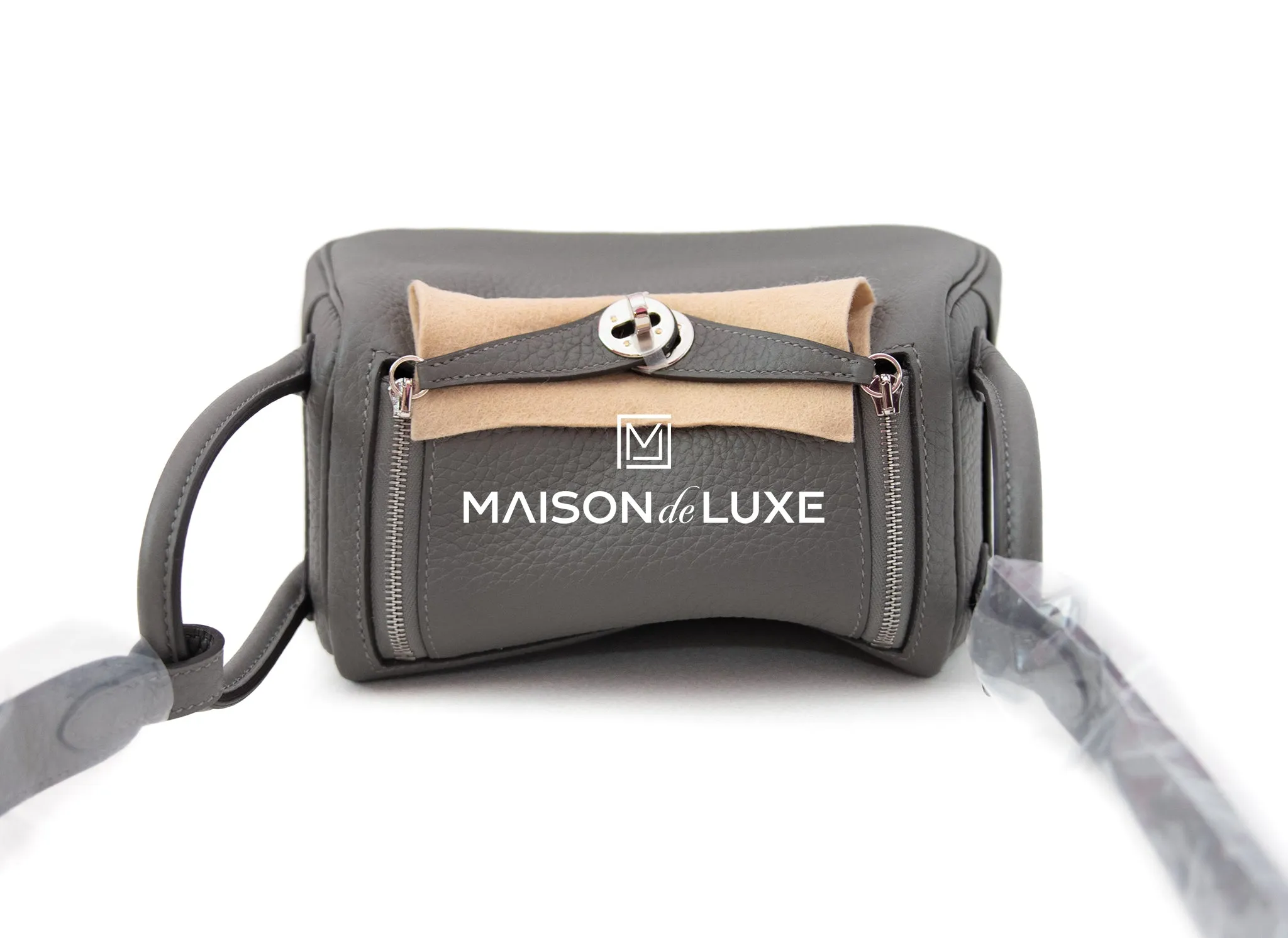 Hermes Mini Lindy 20 Gris Meyer Clemence Palladium Hardware
