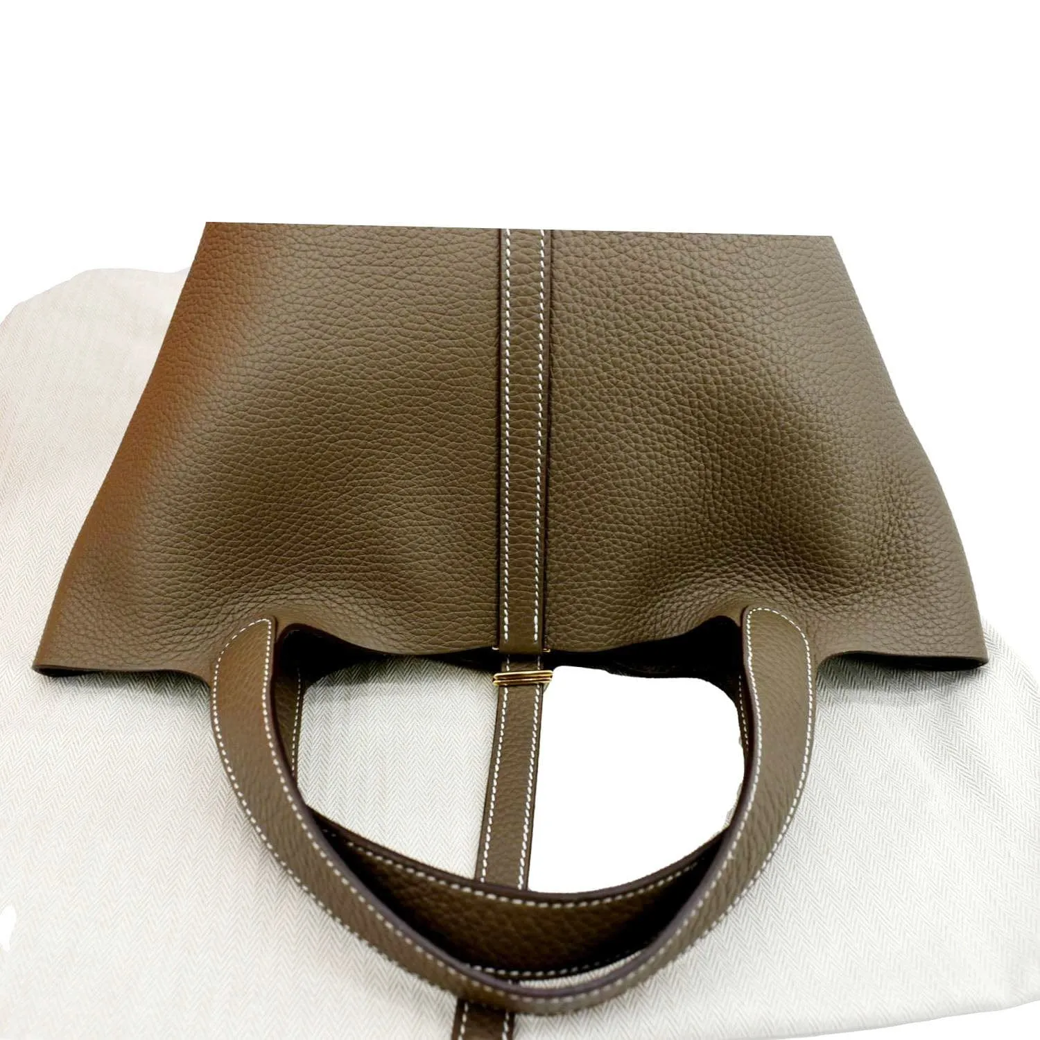 HERMES Picotin Lock 18 PM Taurillon Clemence Leather Bag Etoupe