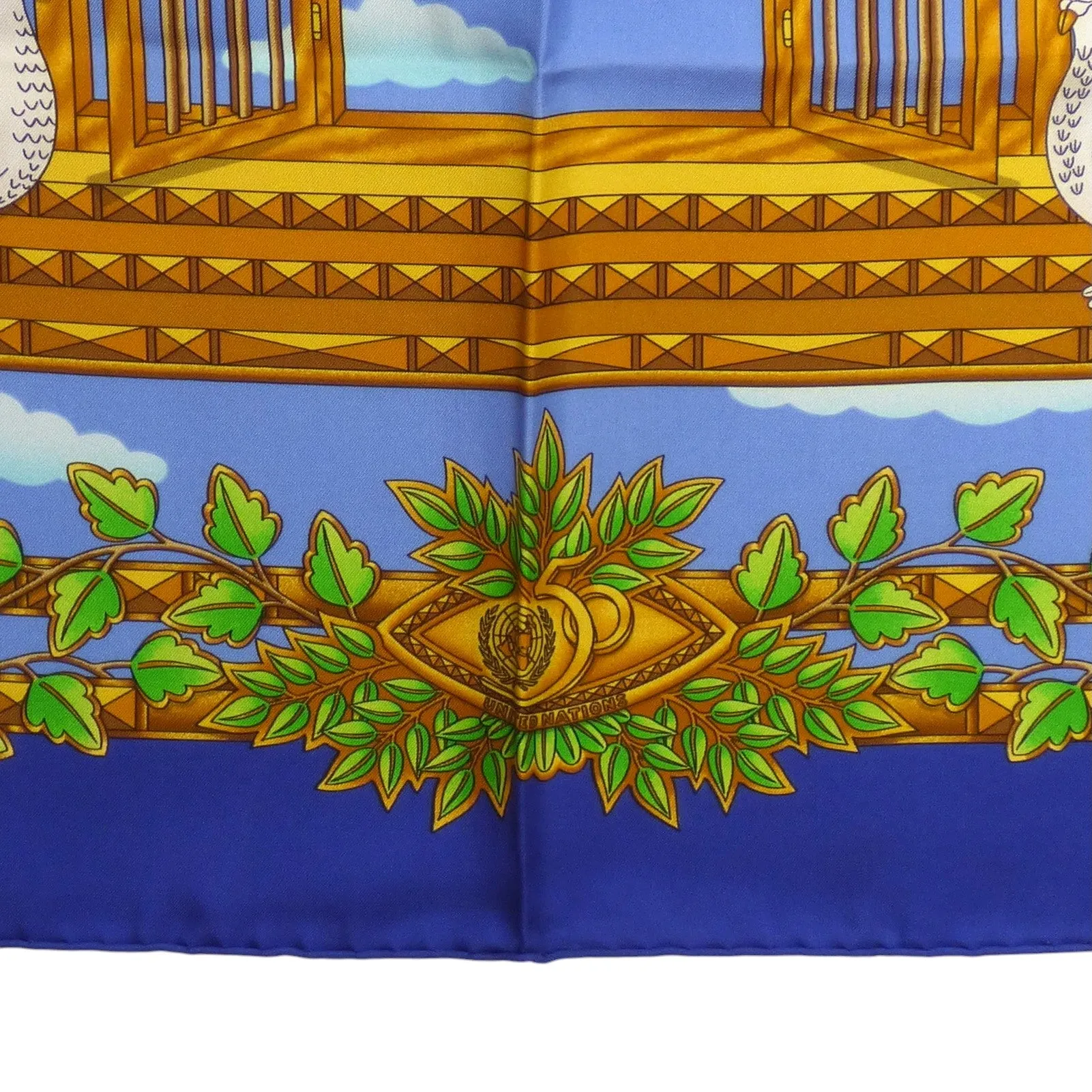 HERMES- "We The People of The United Nations" Print Silk Twill Scarf
