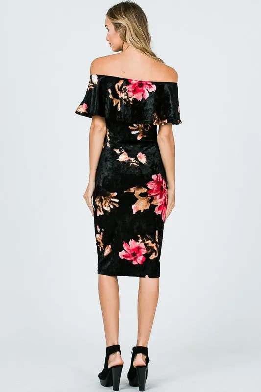 HIT THE LIGHTS VELVET DRESS