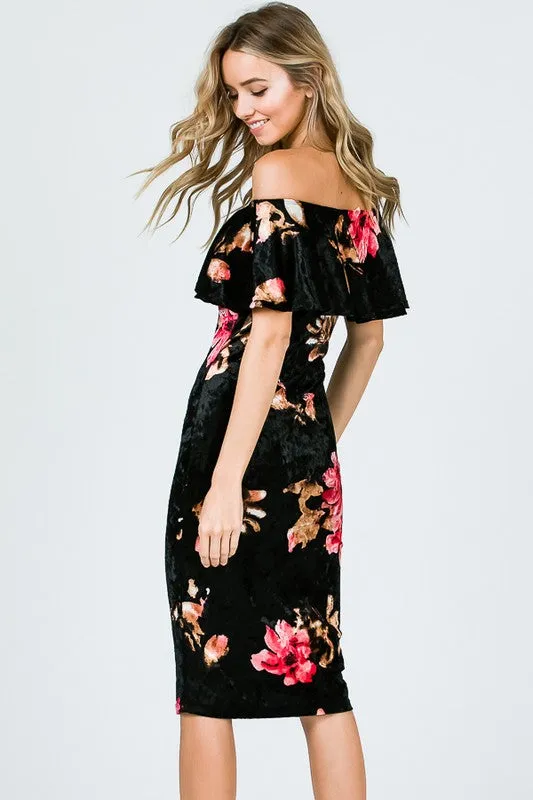 HIT THE LIGHTS VELVET DRESS