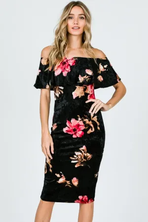 HIT THE LIGHTS VELVET DRESS