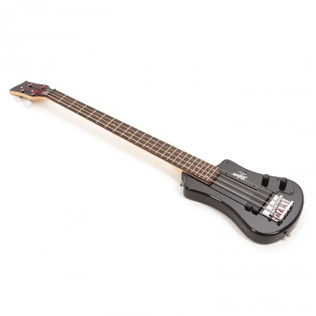 Hofner HOF-HCT-SHB- BK-O Shorty Electric Travel Bass Guitar - Black - with Gig Bag