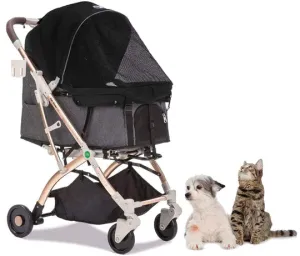 HPZ™ PET ROVER LITE Premium Light Travel Stroller For Small/Medium Dogs and Cats
