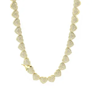 Iced Hearts Tennis Necklace