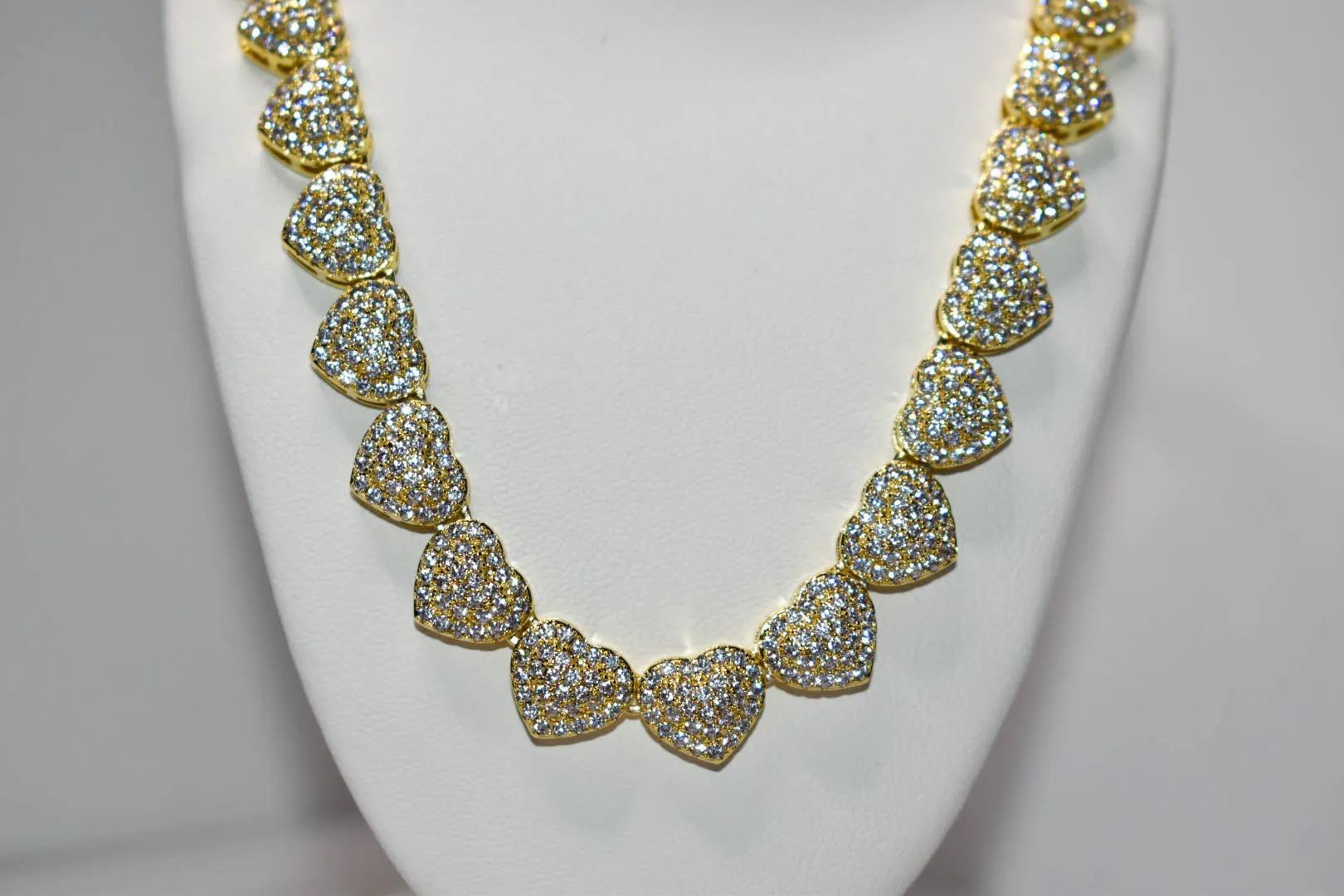 Iced Hearts Tennis Necklace