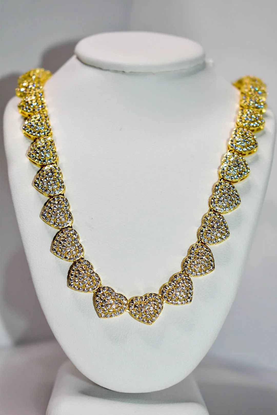 Iced Hearts Tennis Necklace