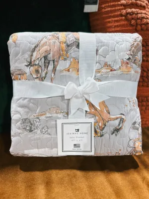 Ida Mae Home - Birdie Baby Quilt in Grey